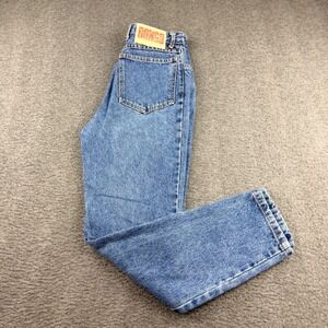 VINTAGE Bongo High Waisted Mom Jeans Blue Button Fly Tapered USA Women's Size 7